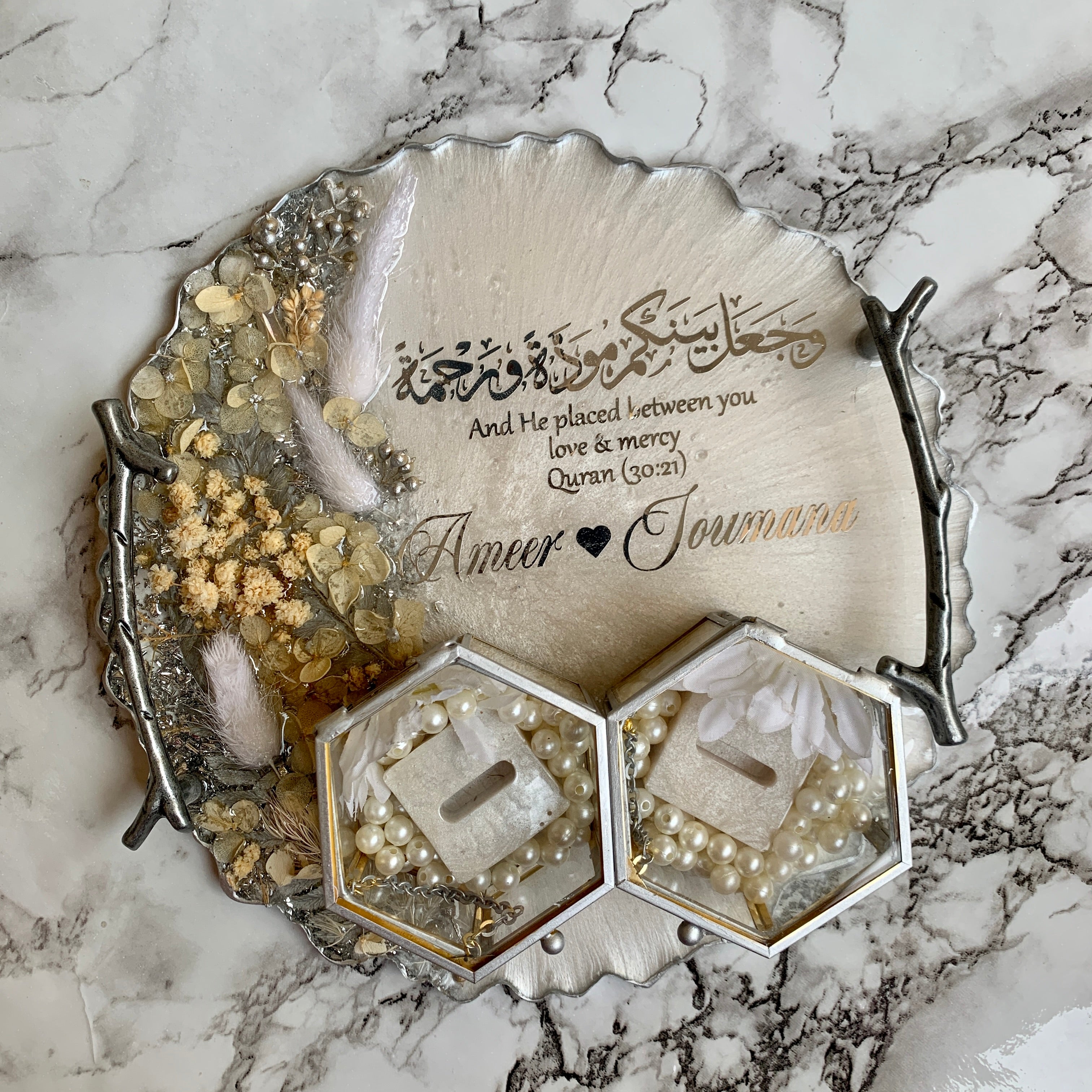 Silver Engagement Resin Tray | ring holders