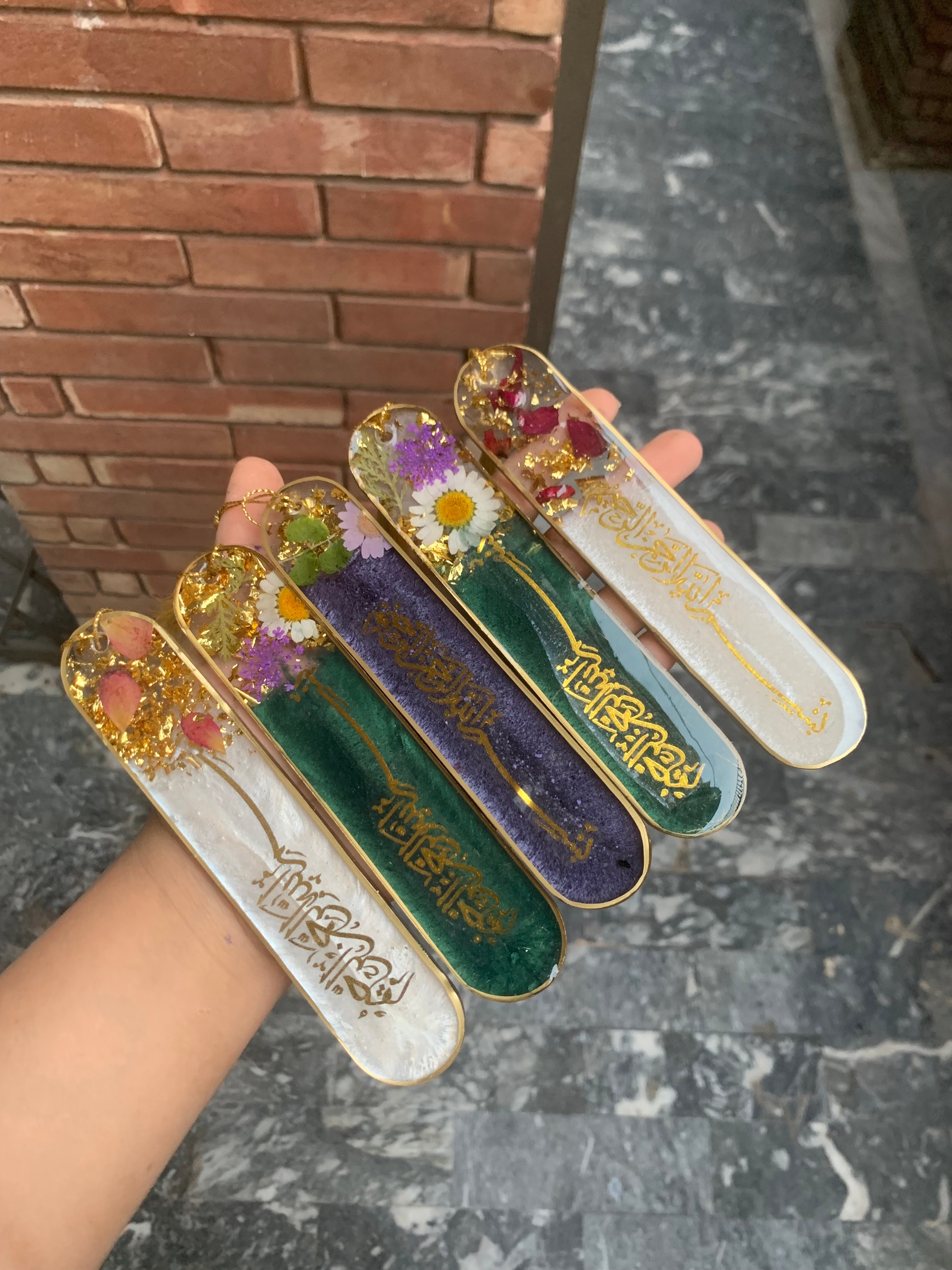 Floral Resin Bismillah Bookmark