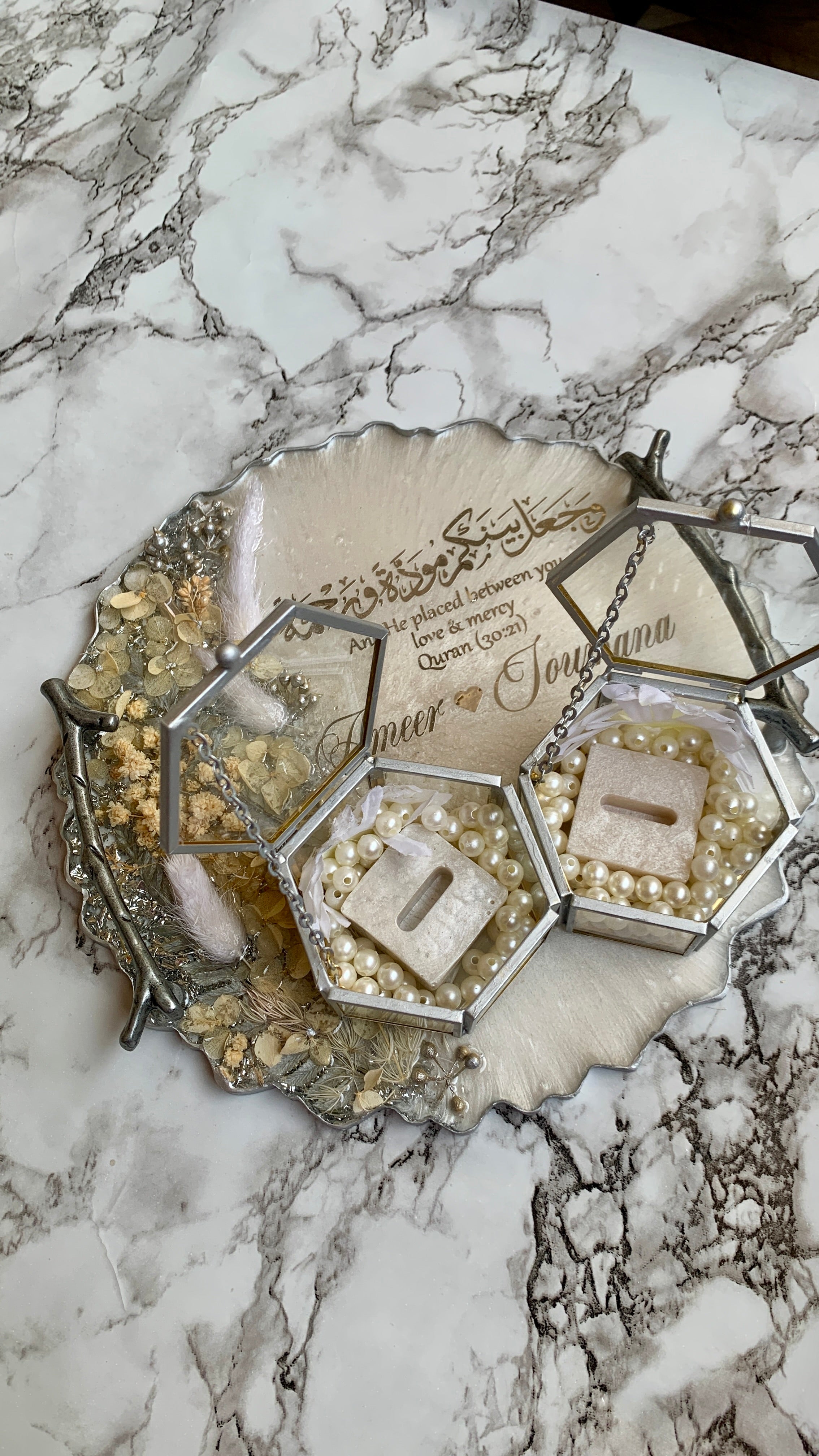 Silver Engagement Resin Tray | ring holders