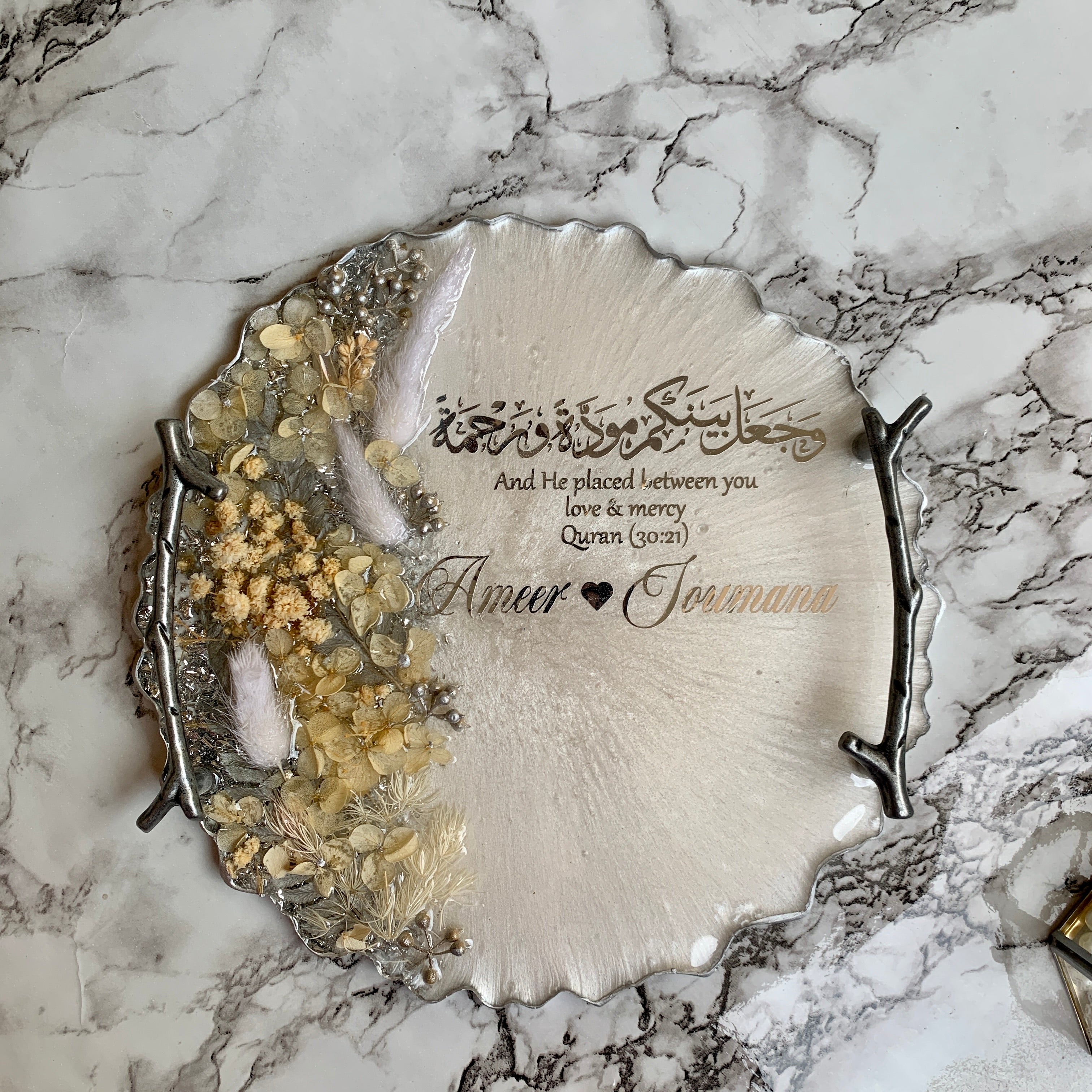 Silver Engagement Resin Tray