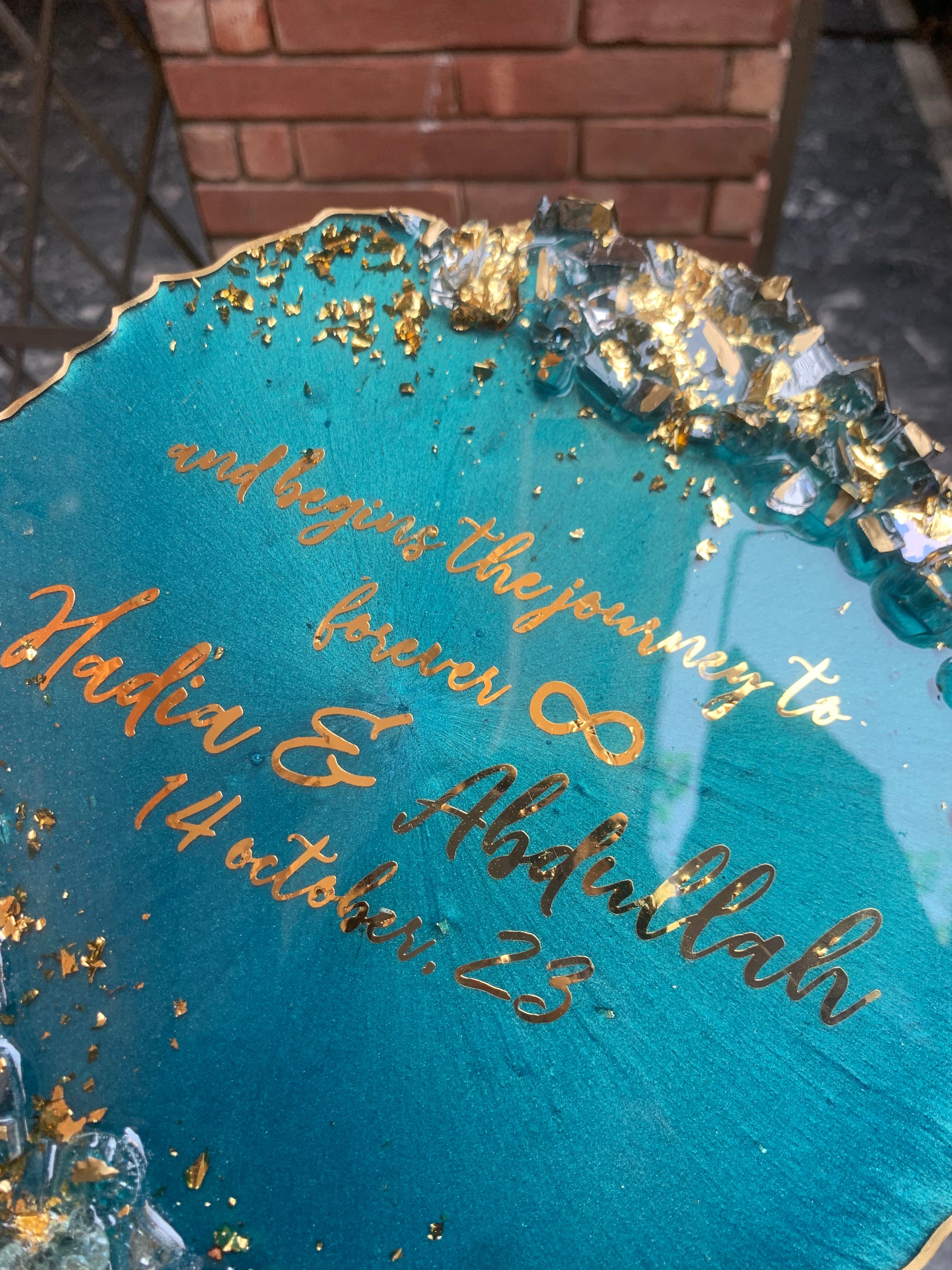 Emerald Resin Plaque