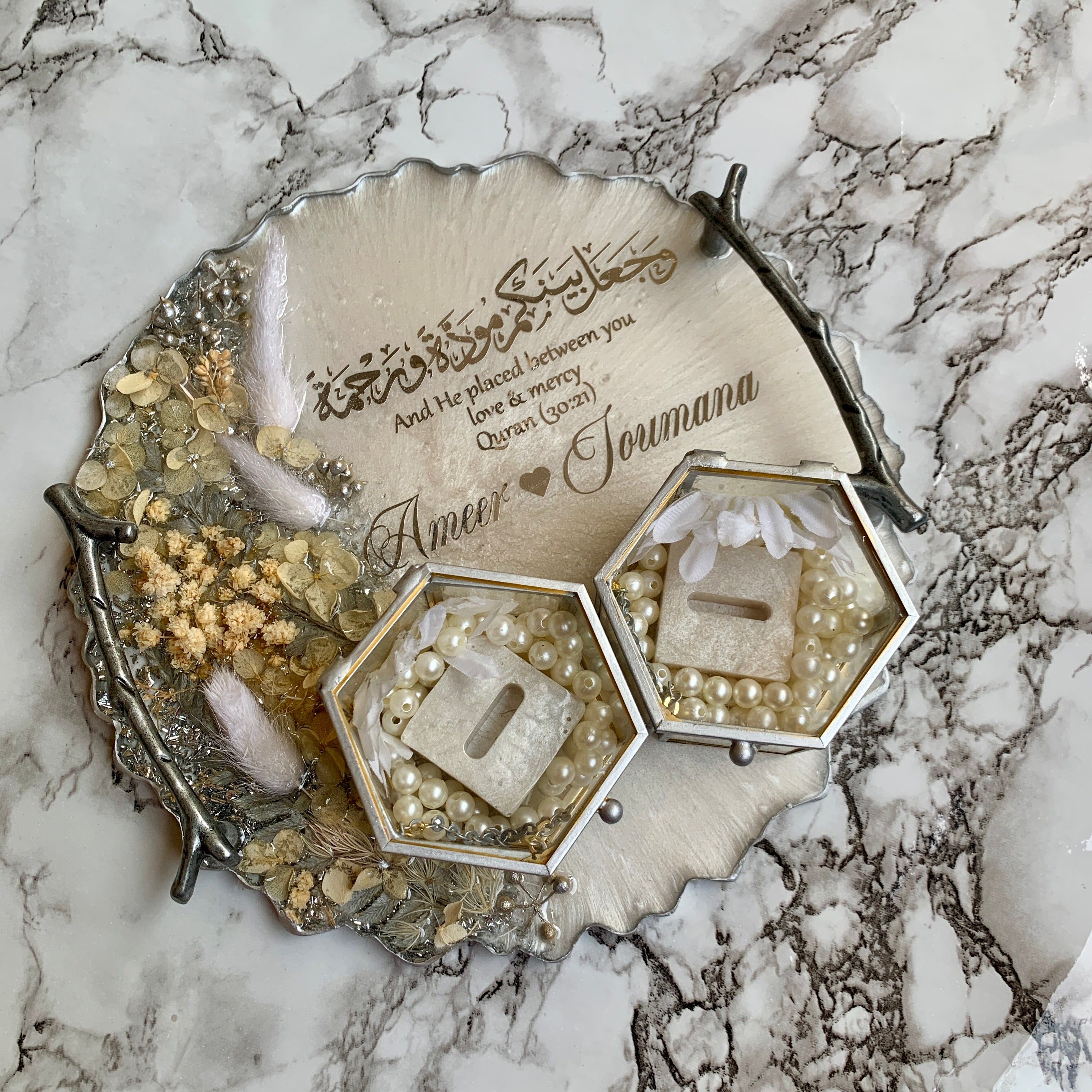 Silver Engagement Resin Tray | ring holders