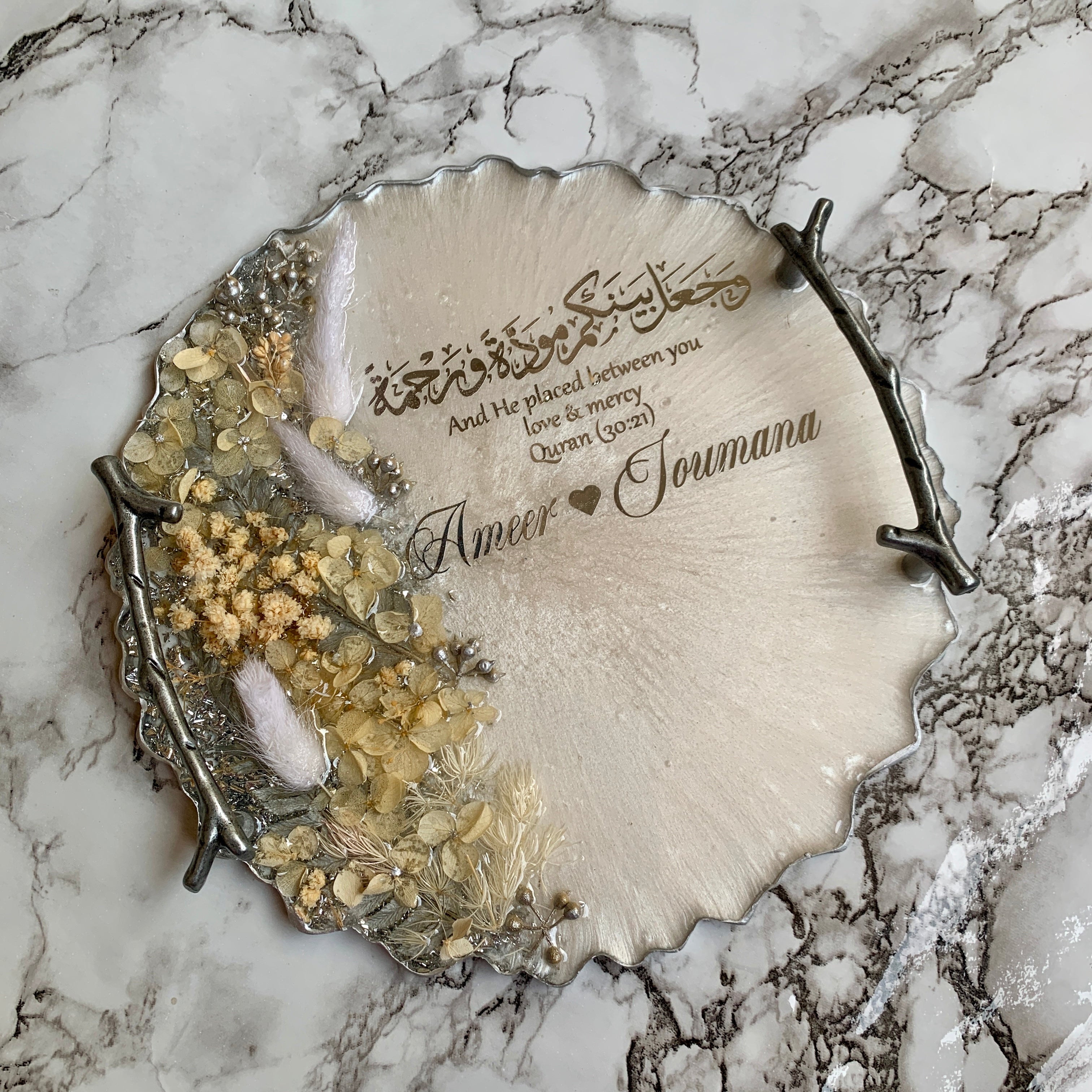 Silver Engagement Resin Tray