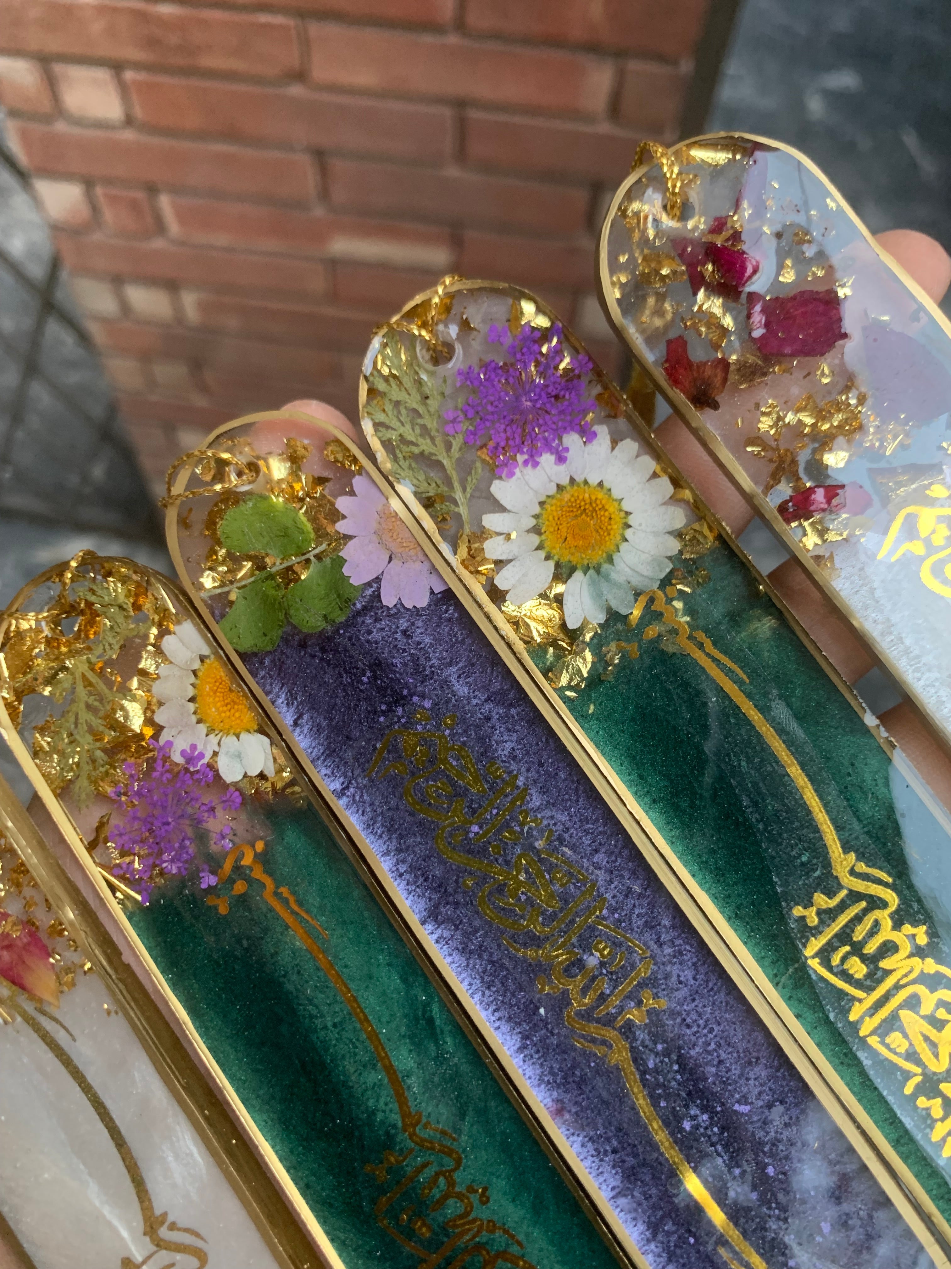 Floral Resin Bismillah Bookmark