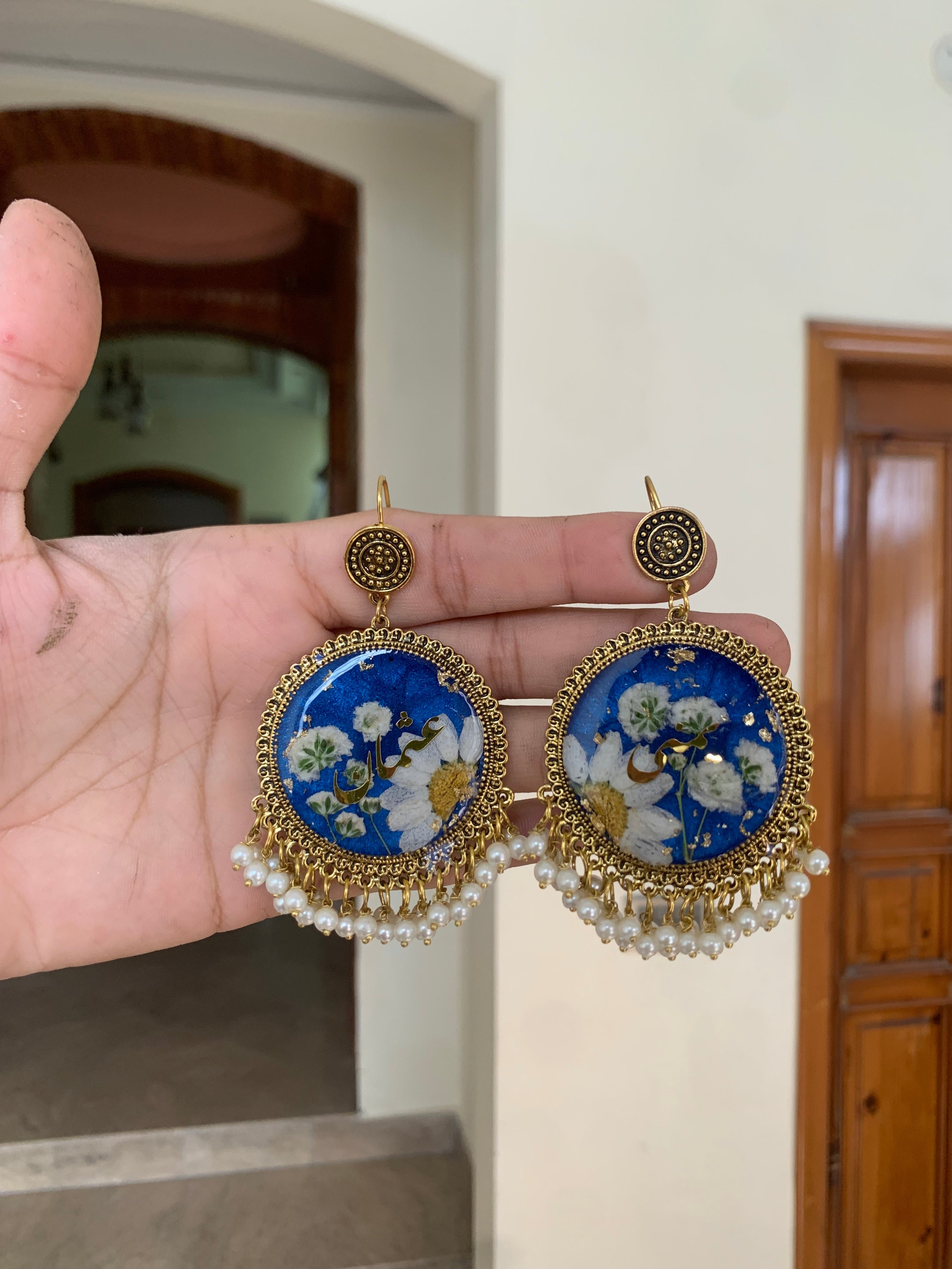 Blue Daisy Jhumka