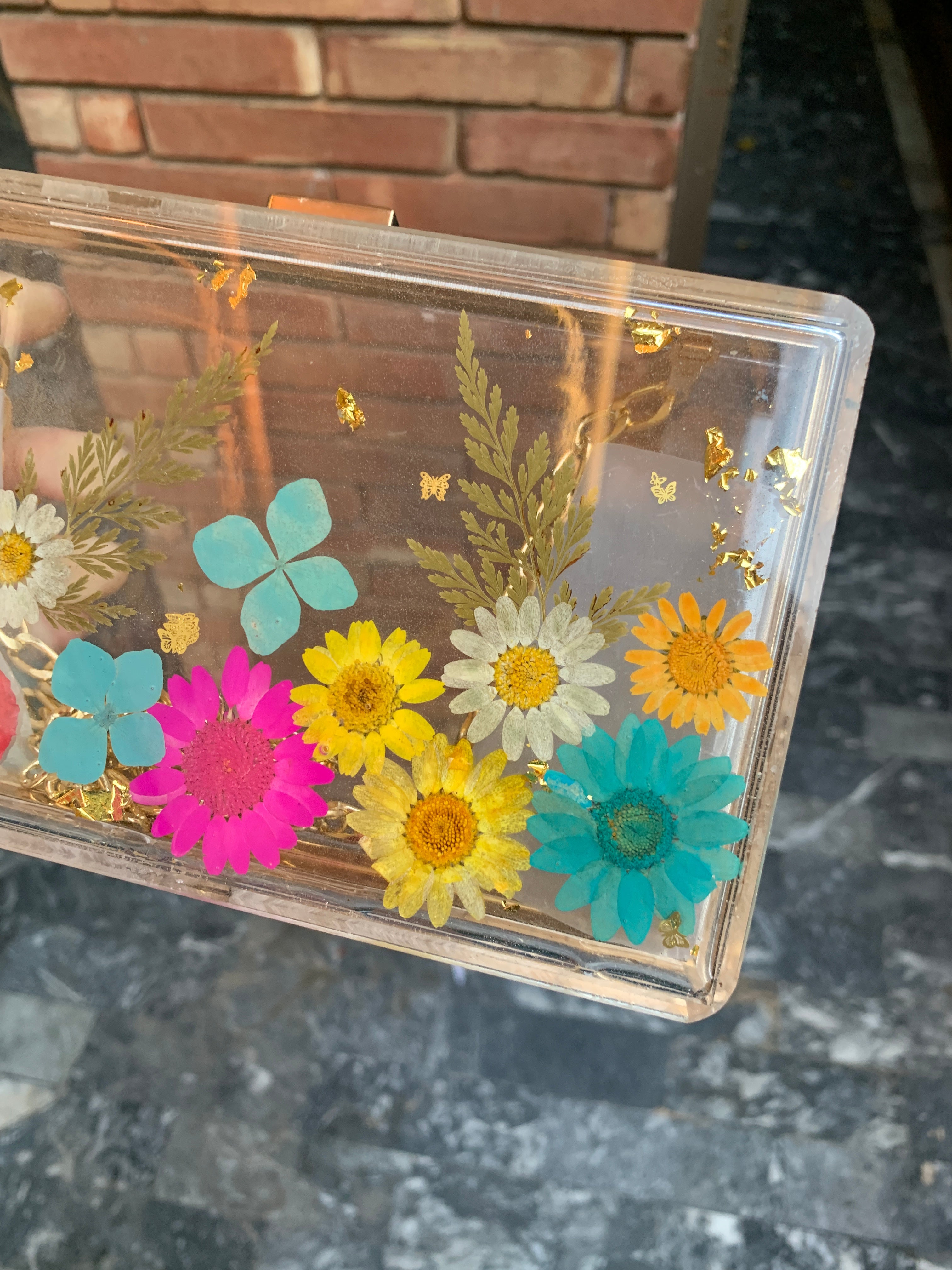 Floral Transparent Clutch