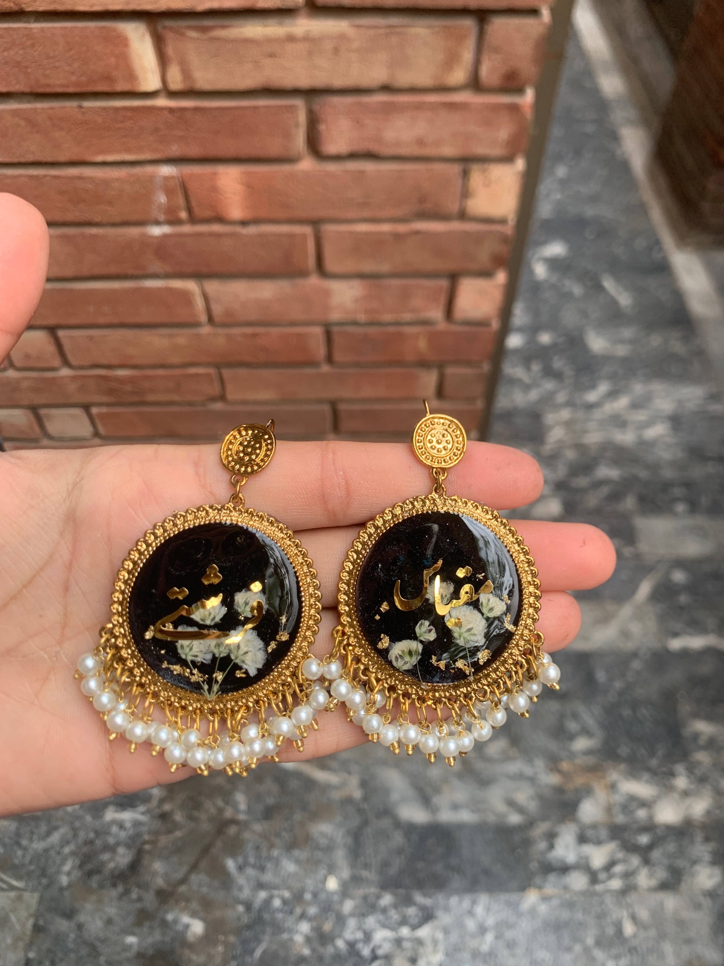 Resin Jhumka | Black