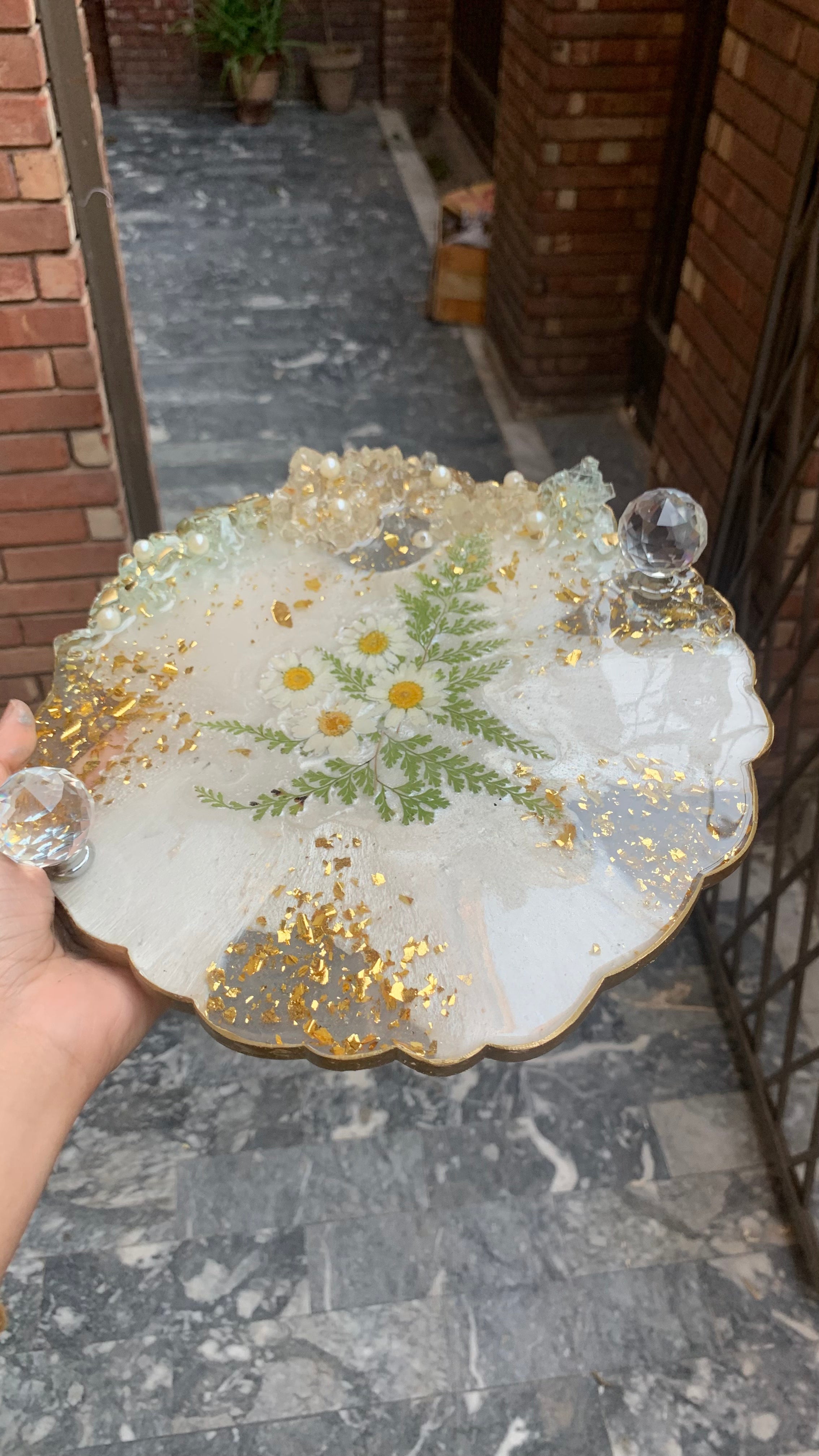 Resin Floral Vanity | Serving Tray