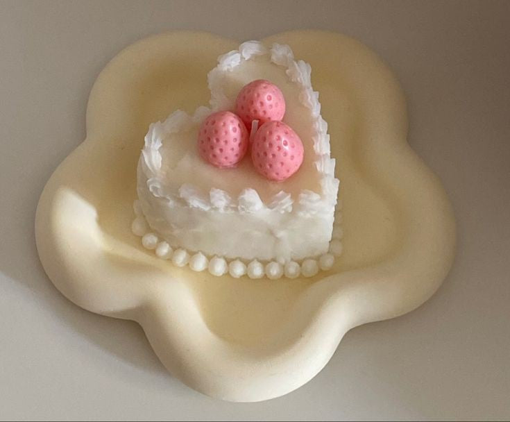 Strawberry Heart Cake Candle