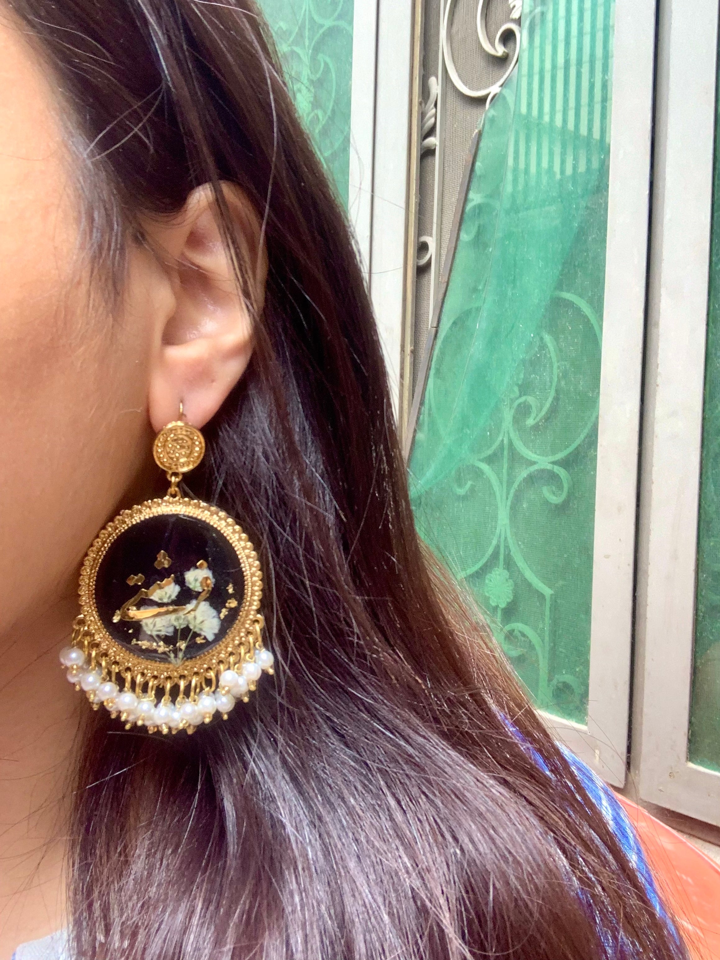 Resin Jhumka | Black