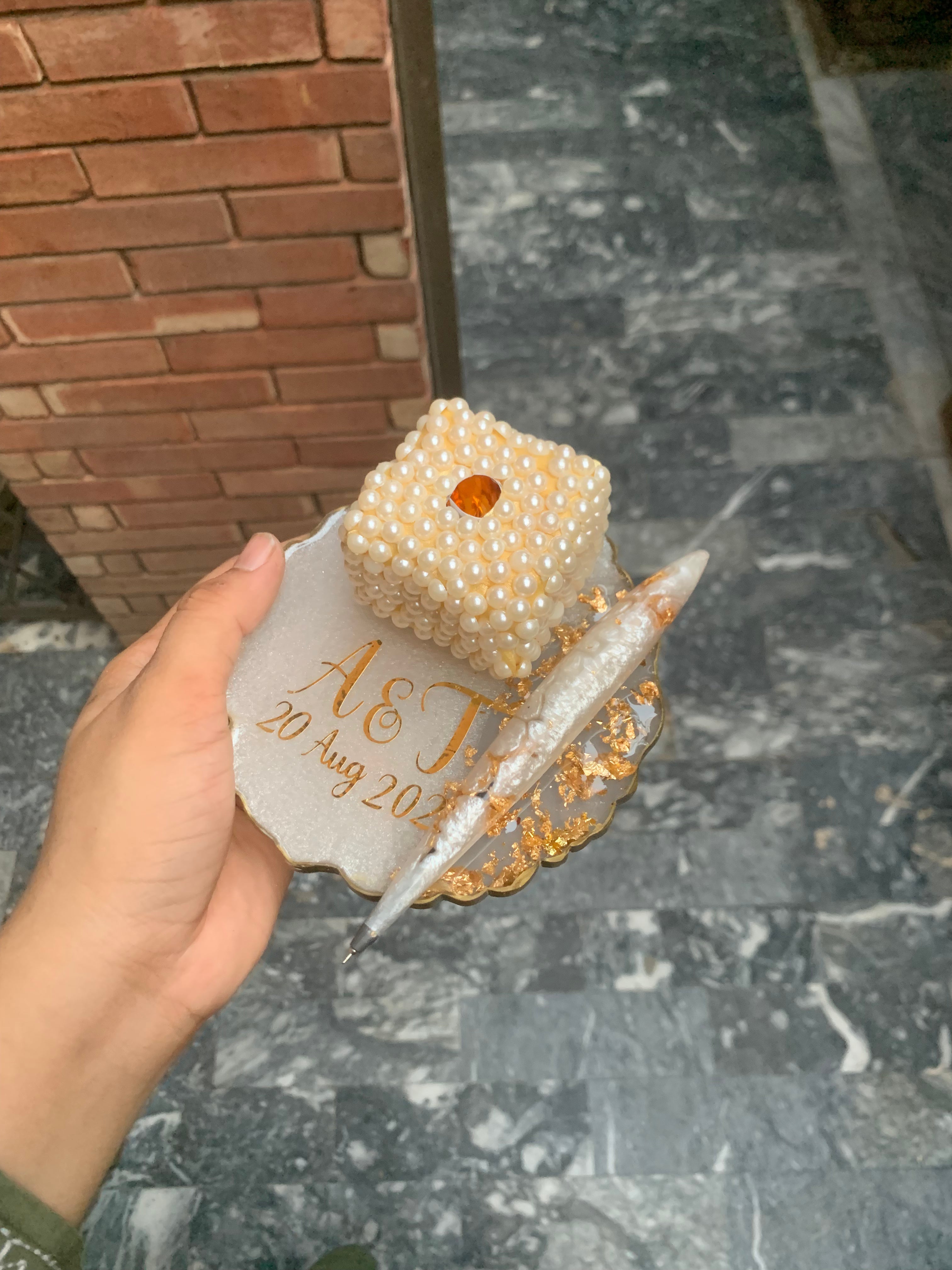 Resin Nikkah Pearl Tray