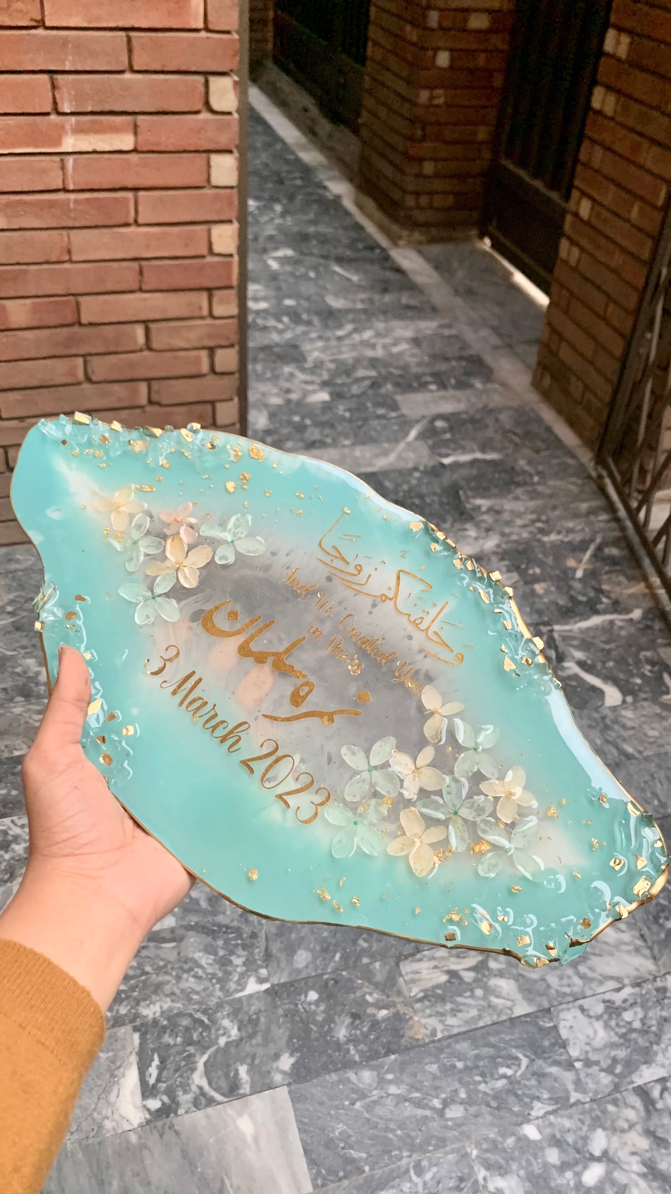Customize Nikkah Plaque with 3D Flowers